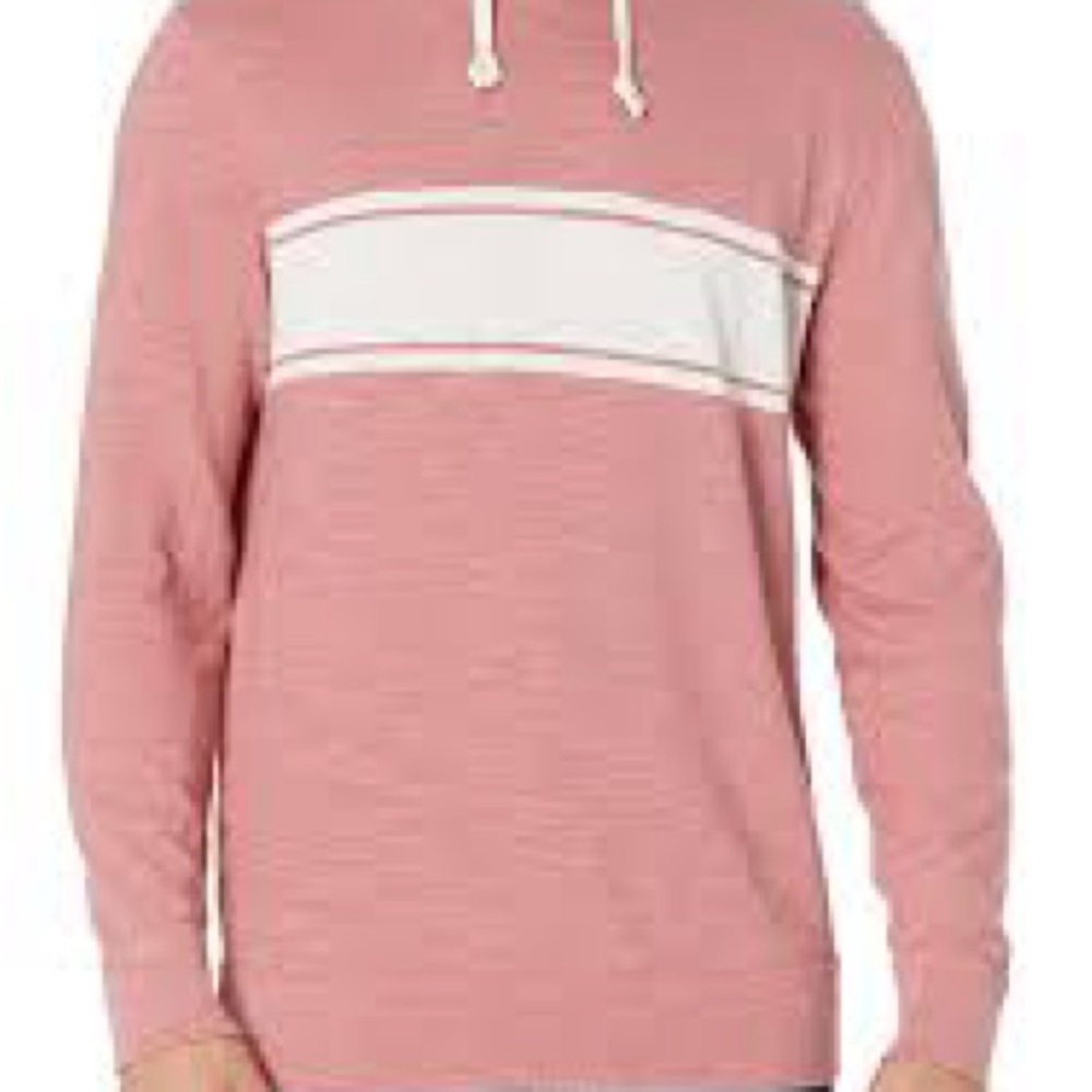 Faherty Pink and White Striped Hoodie